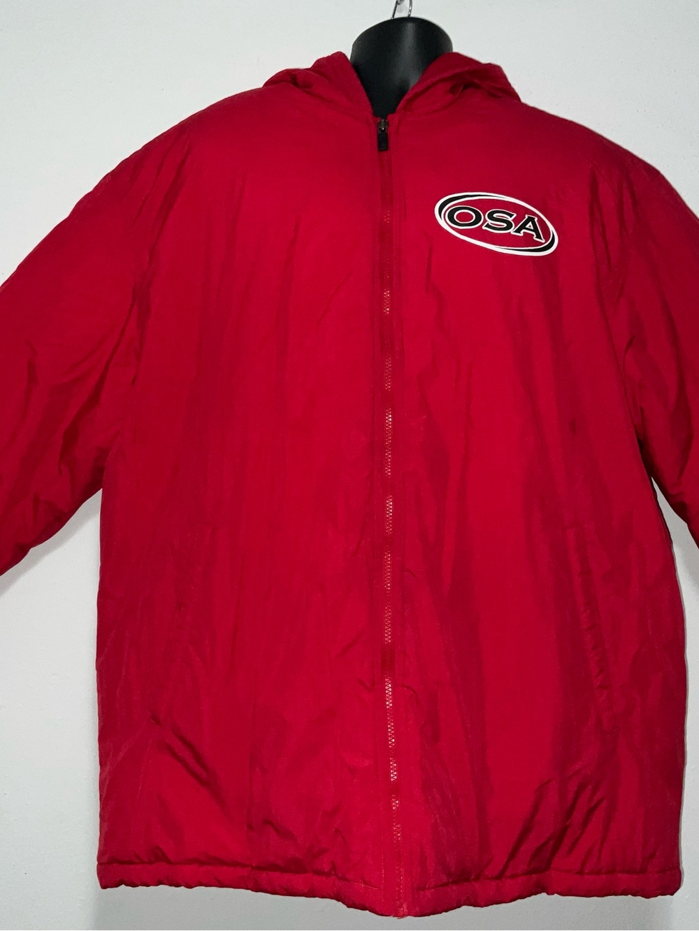 Vintage Y2K Nike Team Oregon Soccer Academy Hooded Puffer Jacket Red Men's XL